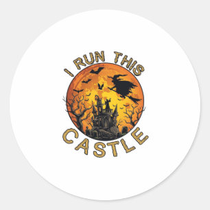 I run This Halloween Haunted Castle (2)_1 Classic Round Sticker