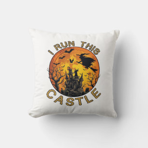 I run This Halloween Haunted Castle (2)_1 Throw Pillow