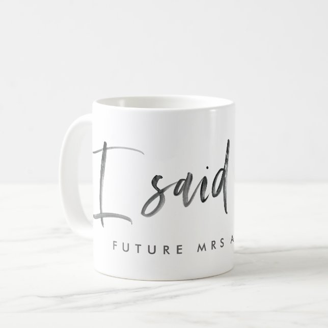 I said yes! watercolor engagement announcement coffee mug (Front Left)