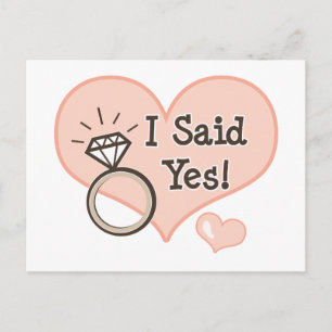 I Said Yes Wedding Announcement Postcard