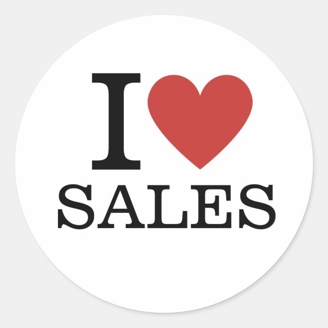 I ❤️ Sales for Employees CUSTOM Stickers (Front)