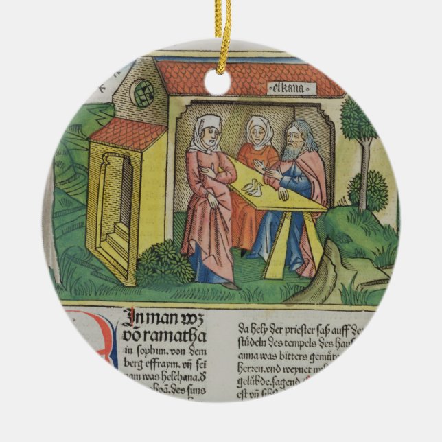 I Samuel 1:8 Elkanah comforts Hannah, from the 'Nu Ceramic Ornament (Front)