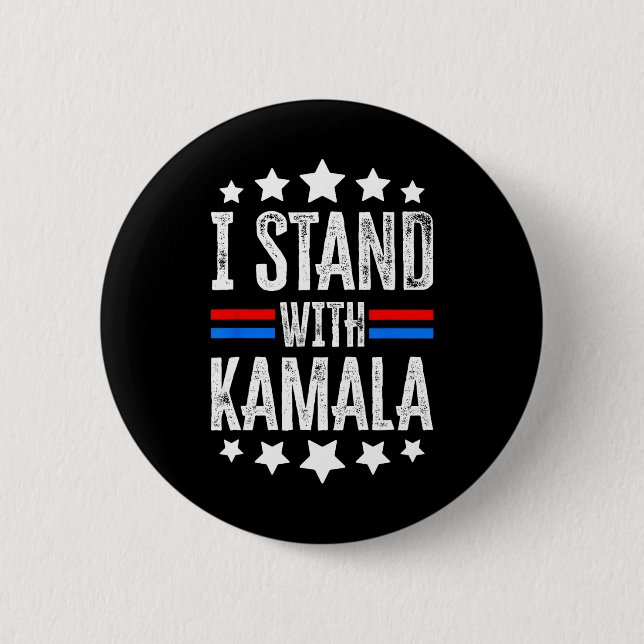 I Satnd With Kamala Election 2024  2 Inch Round Button (Front)
