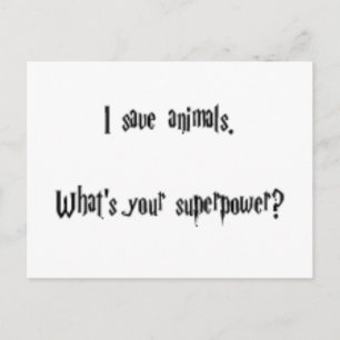 I Save Animals Postcard