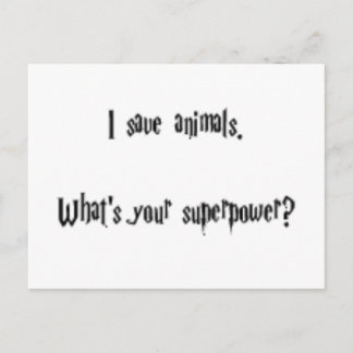 I Save Animals Postcard