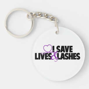 I save lives and lashes keychain