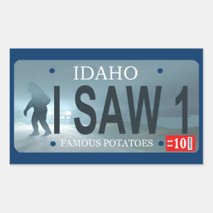 "I Saw 1" Sasquatch License Plate Sticker