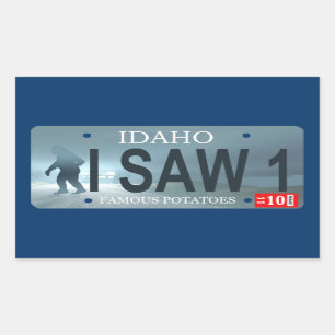 "I Saw 1" Sasquatch License Plate Sticker