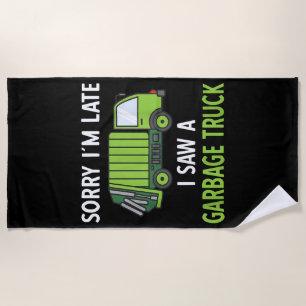 I Saw a Garbage Truck Costume  Recycling Garbage Beach Towel