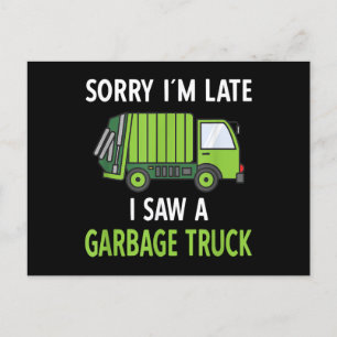 I Saw a Garbage Truck Costume Recycling Garbage Holiday Postcard