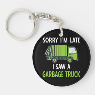 I Saw a Garbage Truck Costume  Recycling Garbage Keychain