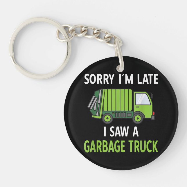 I Saw a Garbage Truck Costume  Recycling Garbage Keychain (Front)