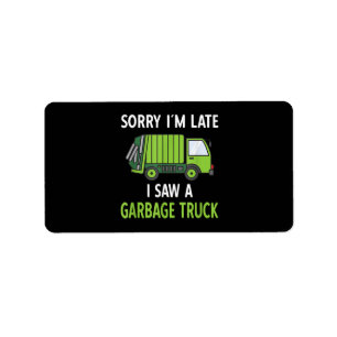 I Saw a Garbage Truck Costume Recycling Garbage Label