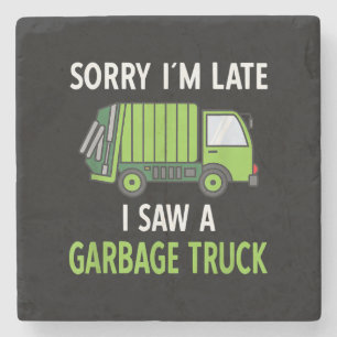 I Saw a Garbage Truck Costume  Recycling Garbage Stone Coaster