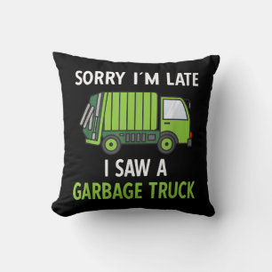 I Saw a Garbage Truck Costume  Recycling Garbage Throw Pillow