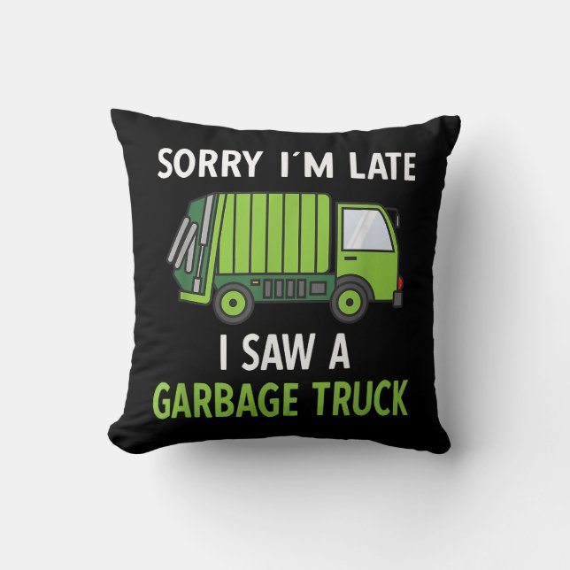I Saw a Garbage Truck Costume  Recycling Garbage Throw Pillow (Front)