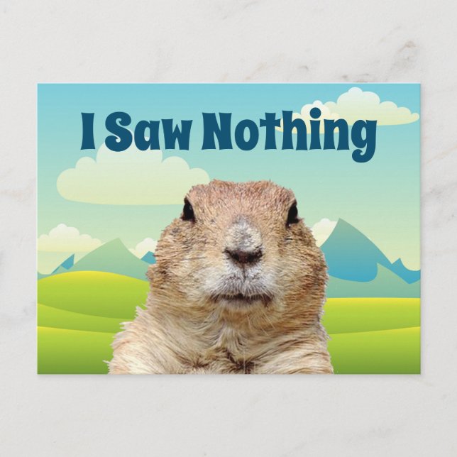 I Saw Nothing on Groundhog Day Postcard (Front)
