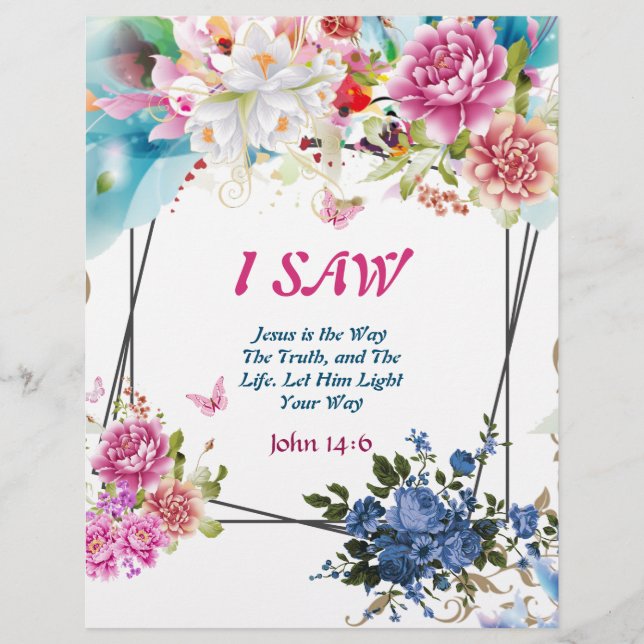 I Saw Poem Personalized Stationary Paper (Front)