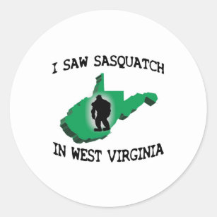 I Saw Sasquatch In West Virginia Classic Round Sticker