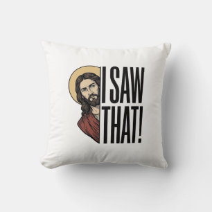 I Saw That Funny Religious Peek Graphic Design_1 Throw Pillow