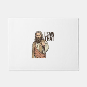 I Saw That Religious Pointing Vintage Engraving Sh Doormat