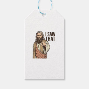I Saw That Religious Pointing Vintage Engraving Sh Gift Tags