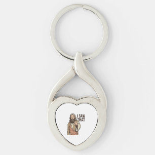 I Saw That Religious Pointing Vintage Engraving Sh Keychain