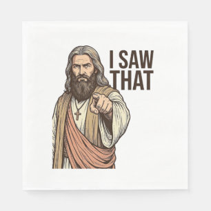 I Saw That Religious Pointing Vintage Engraving Sh Napkin