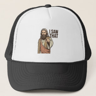 I Saw That Religious Pointing Vintage Engraving Sh Trucker Hat