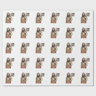 I Saw That Religious Pointing Vintage Engraving Sh Wrapping Paper