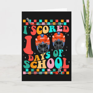 I Scored 100 Days Of School Hockey Kids Student Te Card