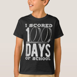 I Scored 100 Days Of School Hockey T-Shirt