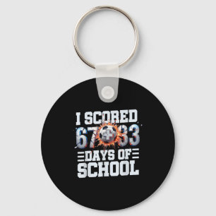 I Scored 67+33 100th Days Of School Soccer Sport B Keychain