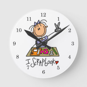 I Scrapbook Round Clock