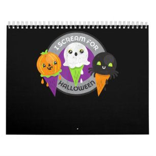 I Scream for Halloween Pumpkin Spider Ghost Calendar