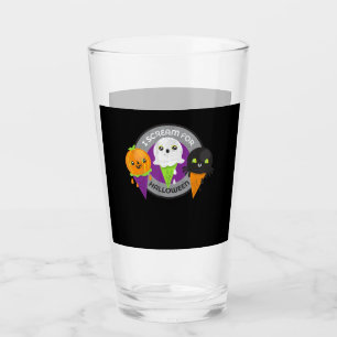 I Scream for Halloween Pumpkin Spider Ghost Glass