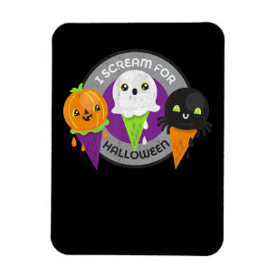 I Scream for Halloween Pumpkin Spider Ghost Magnet