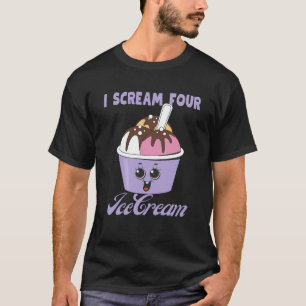 I Scream Four Ice Cream Kids Boy Girl 4th Birthday T-Shirt