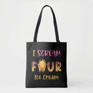 I Scream Four Ice Cream Kids Boy Girl 4th Birthday Tote Bag