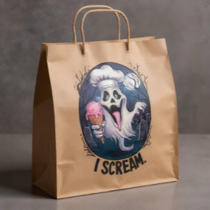 "I Scream" Funny Ghost Chef Halloween Ice Cream St