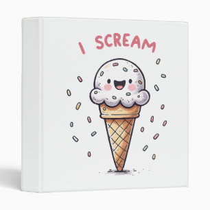 I Scream Ice Cream Cone with Sprinkles Binder