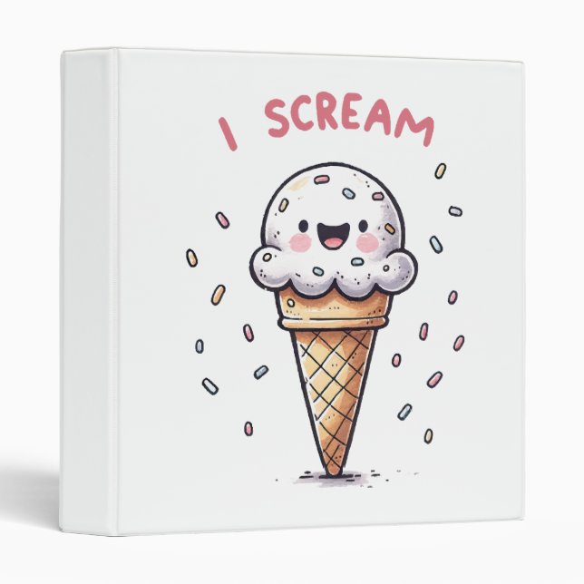 I Scream Ice Cream Cone with Sprinkles Binder (Front/Spine)