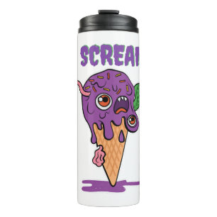I Scream Ice Cream Funny Halloween Kids Kawaii Thermal Tumbler
