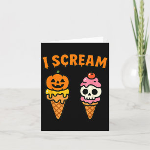 I Scream Ice Cream Ghost Halloween Costume Card