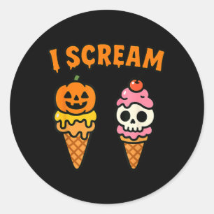 I Scream Ice Cream Ghost Halloween Costume Classic Round Sticker