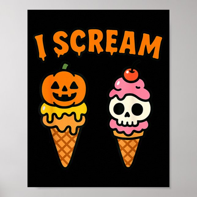 I Scream Ice Cream Ghost Halloween Costume Poster (Front)