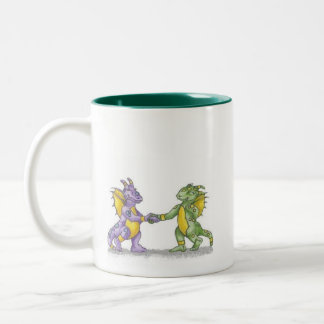 I See A Dragon, Mom! ~Shell Studio Illustrations Two-Tone Coffee Mug