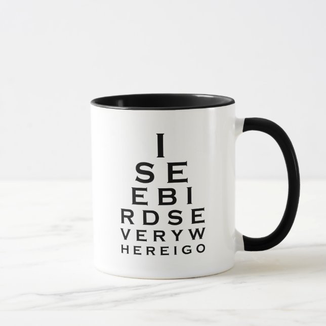 I See Birds Eyechart Mug (Right)