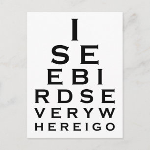 I See Birds Eyechart Postcard