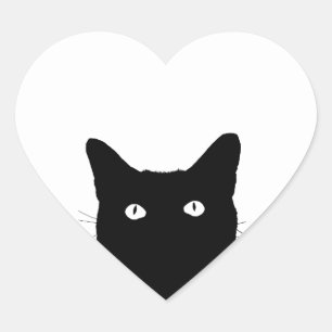I See Cat Click to Select Your Colour Decor Heart Sticker